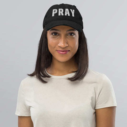 PRAY Distressed Baseball Hat